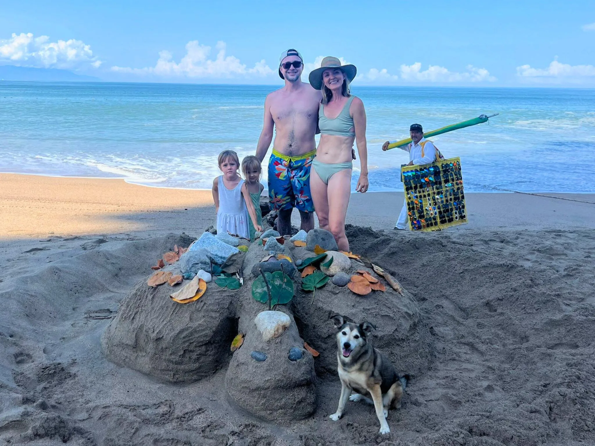 Family Building Sandcastles in Puerto Valarta
